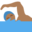 man swimming, medium-dark skin tone